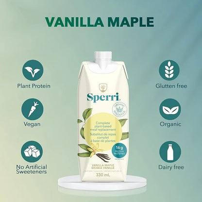 Sperri Plant-Based Meal Replacement Shake – Organic Protein Drink Made with Hemp & Pea Protein – Vegan Gluten-Free Dairy-F...
