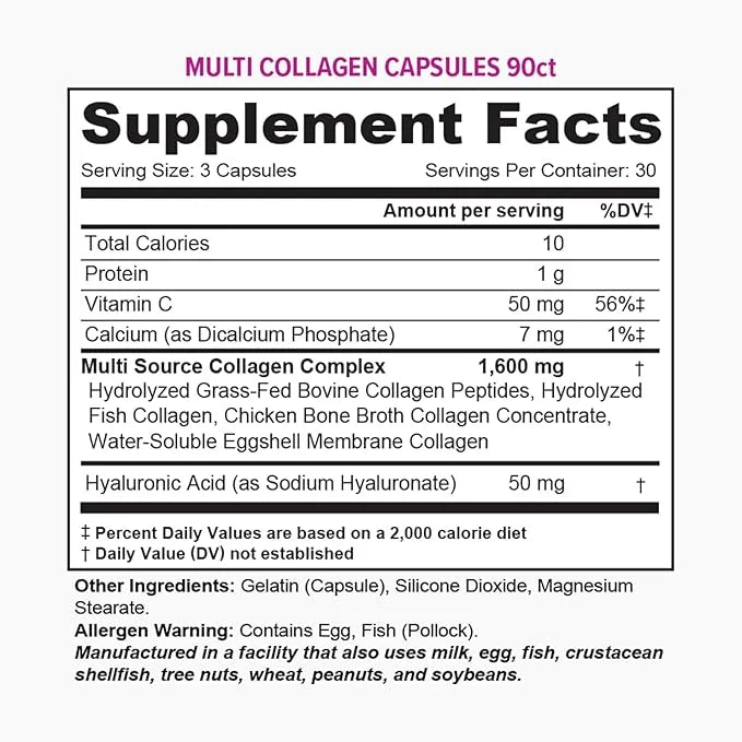 Vitauthority Multi Collagen Pills for Women 30 Servings