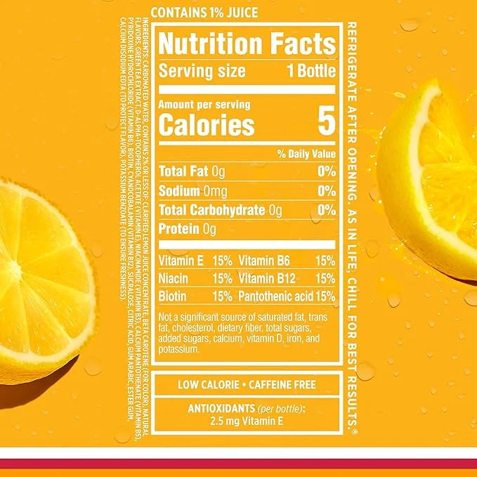 Sparkling Ice, Classic Lemonade Sparkling Water, Zero Sugar Flavored Water, with Vitamins and Antioxidants, Low Calorie Be...