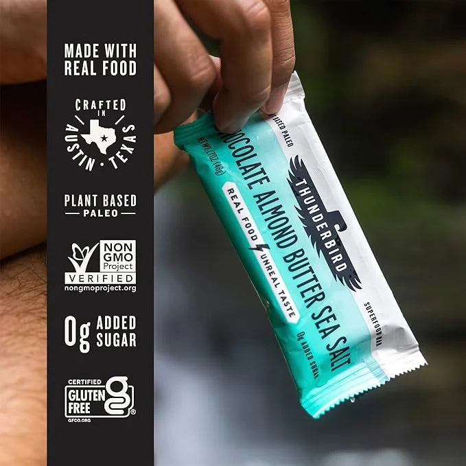 Thunderbird Bars Energy Snack, Gluten-Free with Protein, Healthy Real Food, Vegan Paleo Non-GMO, No Added Sugar, Chocolate...