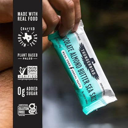 Thunderbird Bars Energy Snack, Gluten-Free with Protein, Healthy Real Food, Vegan Paleo Non-GMO, No Added Sugar, Chocolate...