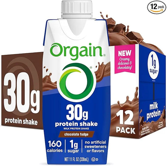 Orgain 30g High Protein Shake, Dairy Isolate Milk Protein, Chocolate Fudge, 6g BCAAs, 1g Sugar Per Serving, Meal Replaceme...