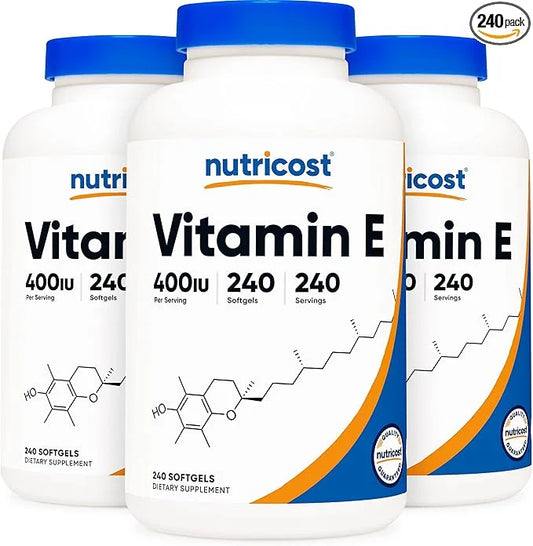 Nutricost Vitamin E 400 IU, 240 (3 Bottles)