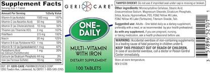 GeriCare One-Daily Multi-Vitamin with Iron Tablets,100 1)