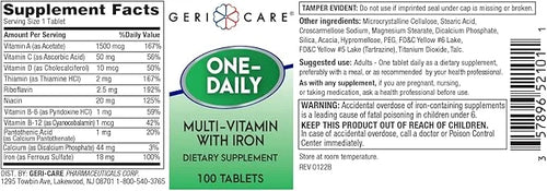GeriCare One-Daily Multi-Vitamin with Iron Tablets,100 1)