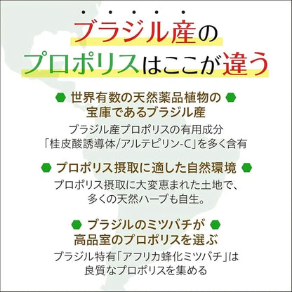AFC Japan Brazilian Green Propolis Extract with Honey Spray, 25% Propolis Extract (35% Dry Extract), Rich in Flavonoids (>...