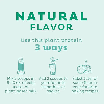 KOS Vegan Protein Powder, Unflavored & Unsweetened 28 Servings