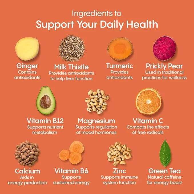 Hydralyte Liver Support + Electrolyte Mix with Milk Thistle, Turmeric, Ginger, Prickly Pear, Green Tea Extract Formulated ...