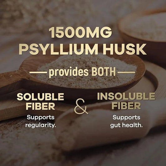 High Absorption Psyllium Husk Capsules 1500mg 120 Fiber