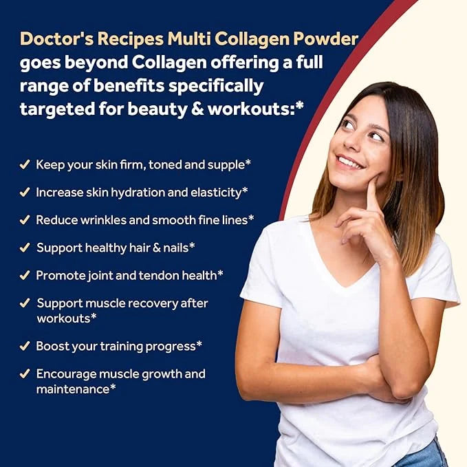 Doctor's Recipes Multi Collagen Protein Powder, 10g, Collagen 16oz