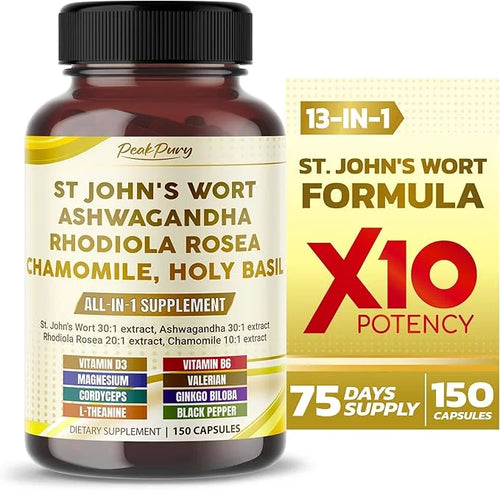 St. John's Wort 15000mg Ashwagandha 6000mg 2000mg Chamomile 500mg -