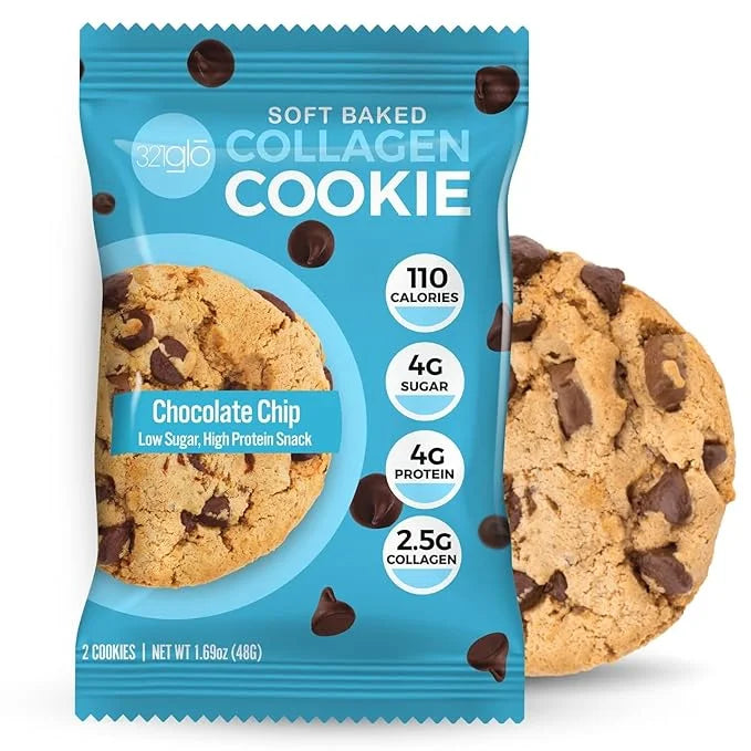 321glo Collagen Cookies | Soft Baked, High Protein Cookies | Low Carb, Low Sugar | Keto Snack for Women, Men, & Kids | 12 ...