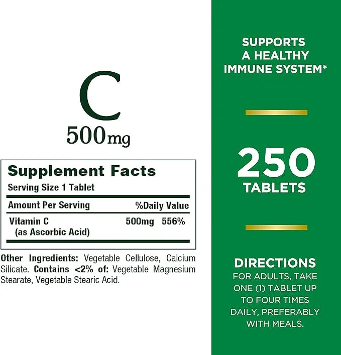 Nature's Bounty Vitamin C, Supports a 500mg, 250 250 Tablets