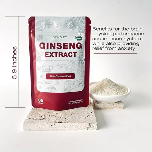 ECO-TASTE Ginseng Root Extract Powder-Korean Panax 10% Ginsenosides, 60g (60 (60 Servings)