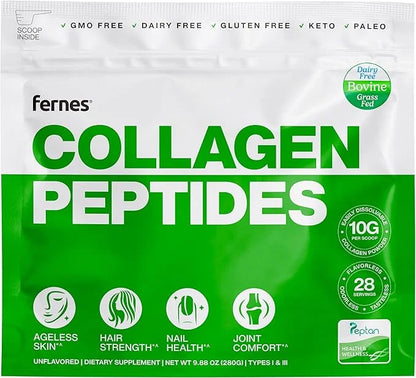 Hydrolyzed Collagen Peptides Supplement for Women 28 Servings, 9.88 oz,