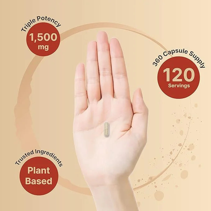 NatureBell Psyllium Husk Capsules 1500mg Per 360 Count,