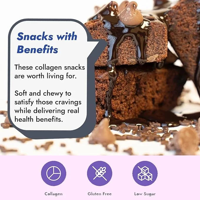 321glo Collagen Protein Brownie | Gluten Free, Low Sugar | Keto Snack for Women, Men, & Kids | 16g Protein, 6g Collagen | ...