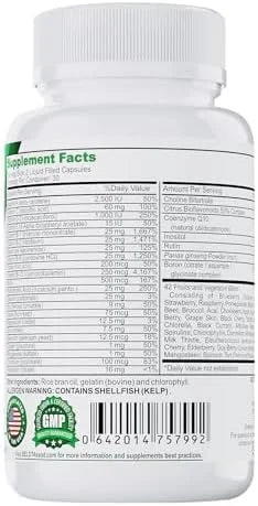 PRIZM Multivitamin for Men and Women 29 Vitamins 42 Fruits B6 B12-3 B12-3 Pack 180 caps