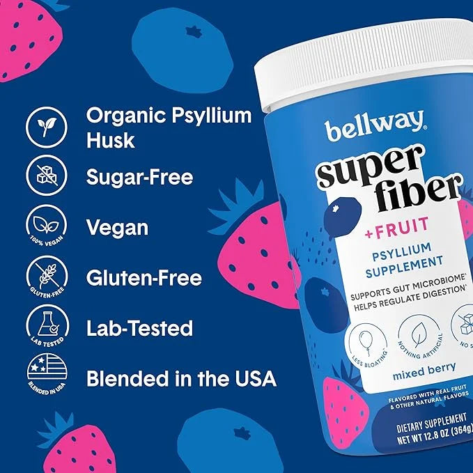 Bellway Super Fiber Powder + Fruit (3 Pack), (150 Servings)