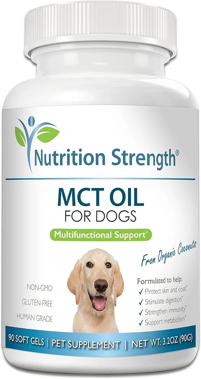 MCT Oil for Dogs from Organic Coconuts, Medium Chain Triglycerides with Caprylic Acid & Capric Acid to Protect Skin and Co...