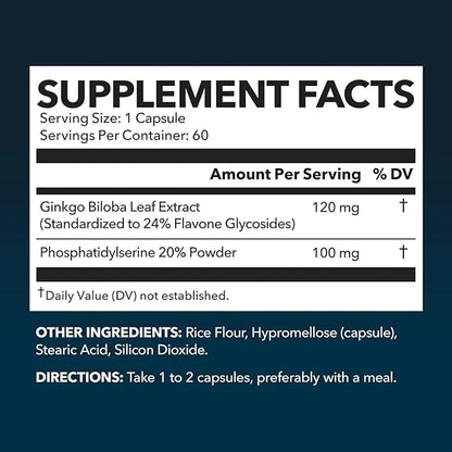 Ginkgo Biloba 120mg 60 Non-GMO