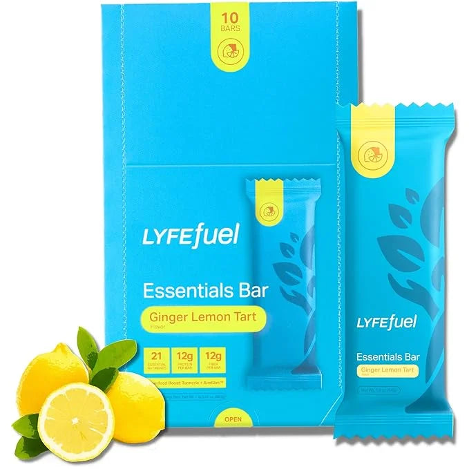 Essential Nutrition Bars by LyfeFuel | Vegan Protein Bar & Low Carb Meal Replacement for Intermittent Fasting and Hunger C...