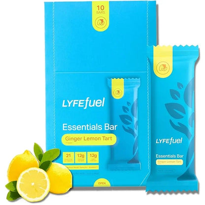 Essential Nutrition Bars by LyfeFuel | Vegan Protein Bar & Low Carb Meal Replacement for Intermittent Fasting and Hunger C...