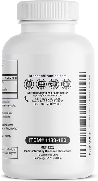 Bronson Elderberry Extra Strength, Supports Healthy 180 Vegetarian