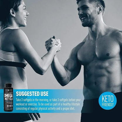 Lean CORE Omega MCT + CLA - Stimulant Free Health Formula, Lean Muscle & Toned Physique, Omega 3-6-9 Fatty Acids - Flaxsee...