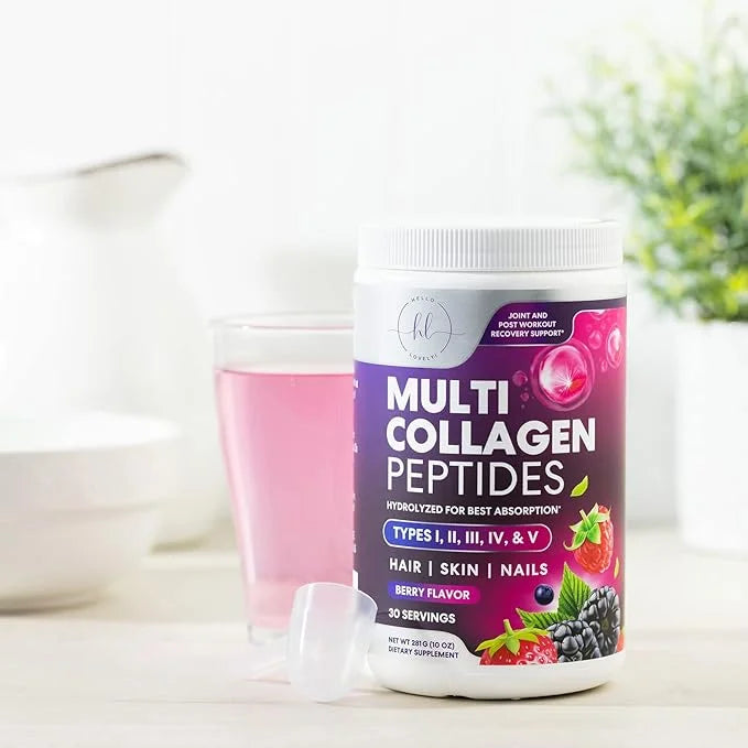 Multi Collagen Peptides Powder, Hydrolyzed Collagen 30 Servings