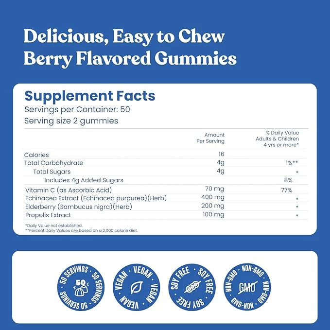 Sambucus Elderberry Gummies- Extra Strength 100 Count