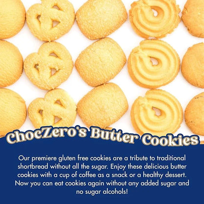 ChocZero Keto Butter Cookies - Sugar Free Danish Shortbread - Gluten Free, Low Carb - (1 box, 8 oz) - Product Image
