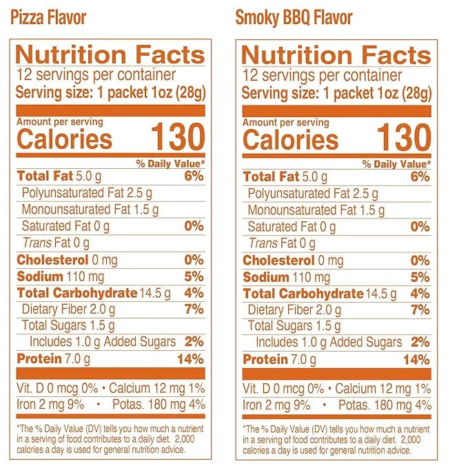 The Happy Snack Company Fava Beans Variety Pack 24 x 1 oz (Smoky BBQ Flavor and Pizza Flavor).Gluten free. Nut free. Dairy...