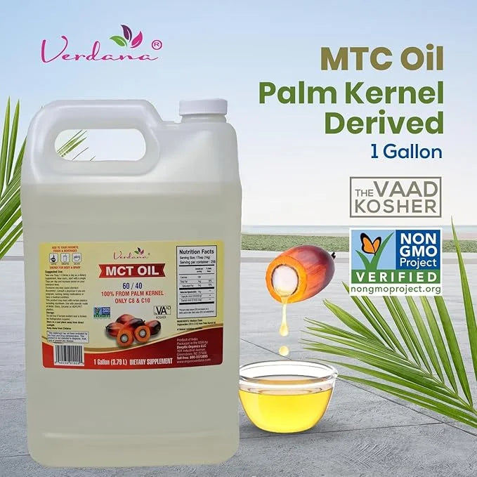 Verdana MCT Oil – Palm Kernel Derived – Kosher Food Grade – Vegan – NON GMO– Used for Keto, Paleo, Sports Nutrition, Aroma...