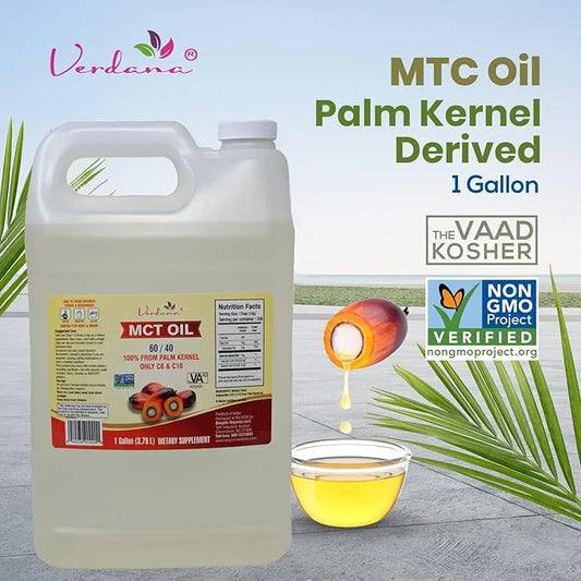 Verdana MCT Oil – Palm Kernel Derived – Kosher Food Grade – Vegan – NON GMO– Used for Keto, Paleo, Sports Nutrition, Aroma...