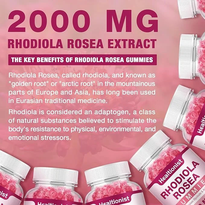 1 Pack Sugar-Free Rhodiola Rosea Gummies 60 Vegan