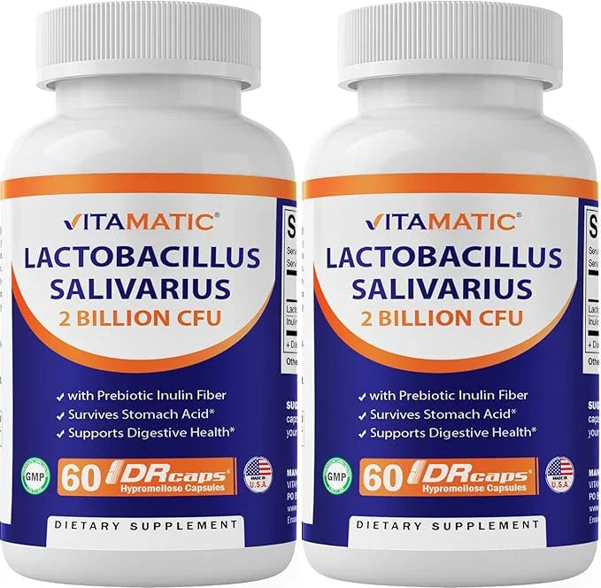 Vitamatic Lactobacillus Salivarius 2 Billion per 60 Count (2 Bottles)