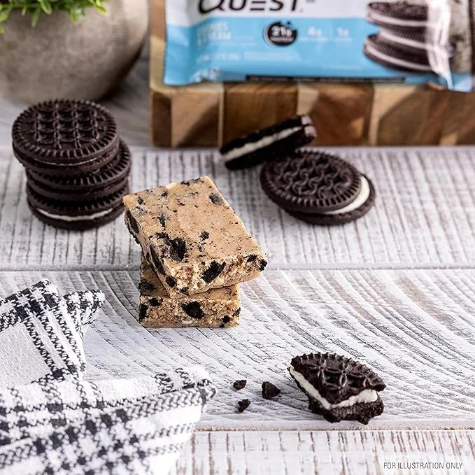 Quest Nutrition Cookies & Cream Protein Bars, 21g Protein, 1g Sugar, 4g Net Carb, Gluten Free, Keto Friendly, 12 Count - P...