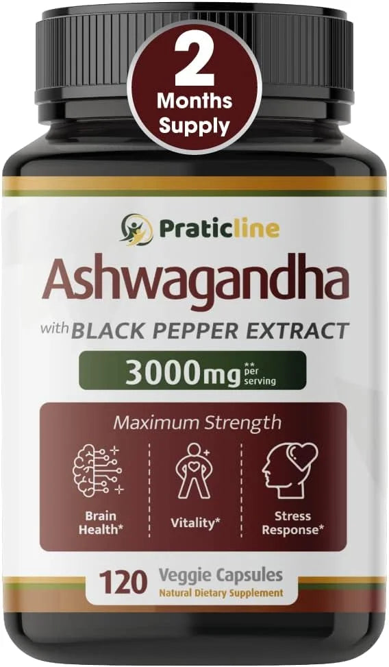Ashwagandha Capsules 3,000 mg 120 Vegan