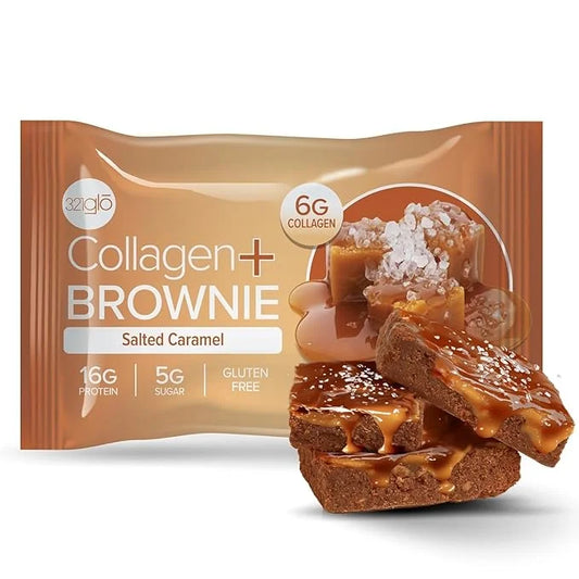 321glo Collagen Protein Brownie | Gluten Free, Low Sugar | Keto Snack for Women, Men, & Kids | 16g Protein, 6g Collagen | ...