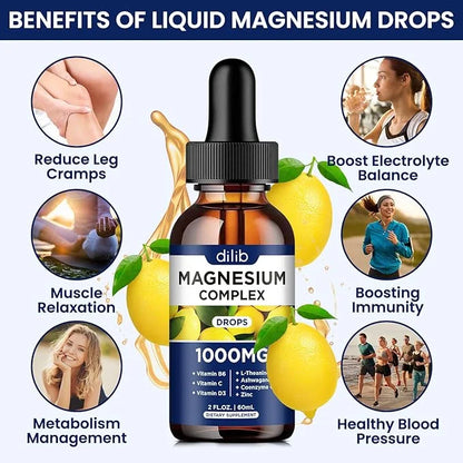 Triple Magnesium Complex Supplement, Magnesium Glycinate, 1000mg with CoQ10, Vitamin B6, C,