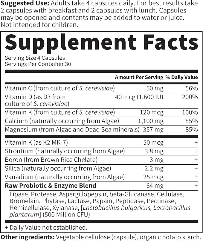Garden of Life Raw Calcium Supplement K2, Vitamin D3 and 120 Capsules