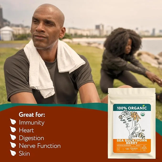 Organic Sea Buckthorn Berry – Sea Buckthorn Tea, Dried Seaberry, Seabuckthorn – Espino Amarillo – Rich in Nutrients Superf...