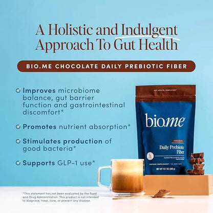 Daily Prebiotic Fiber Chocolate-Fiber Supplement Powder for Digestive Health & Gut Health - Fiber Powder Prebiotics, Non-G...