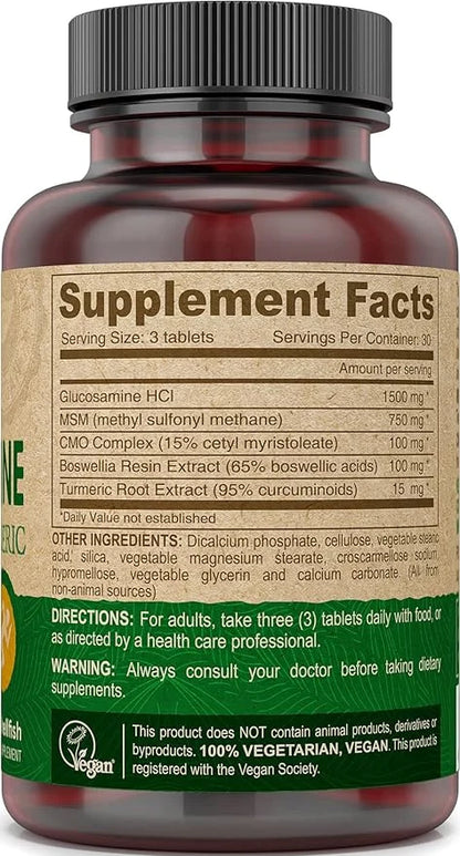 DEVA Vegan Glucosamine-MSM-CMO & Turmeric Supplement 90 Tablets 2)