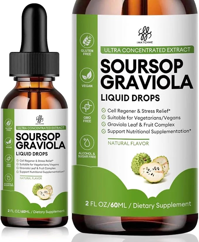 Soursop Graviola Liquid Drop for Cell Support & Regeneration, Immune System and Gut Health Support, Soursop Bitters Liquid...