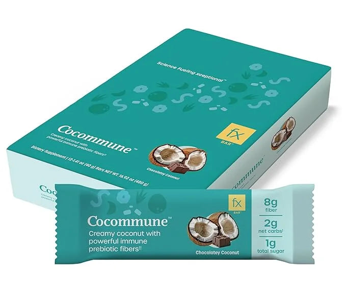 Fx Cocommune Fiber Supplement Bars - 8g Fiber with Prebiotic Fiber for Gut Health, Metabolism and Immune Support* - Vegan ...