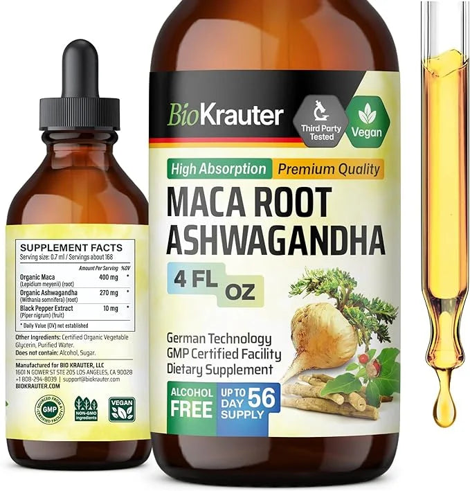 Maca Root and Ashwagandha Tincture 4 Fl.Oz.