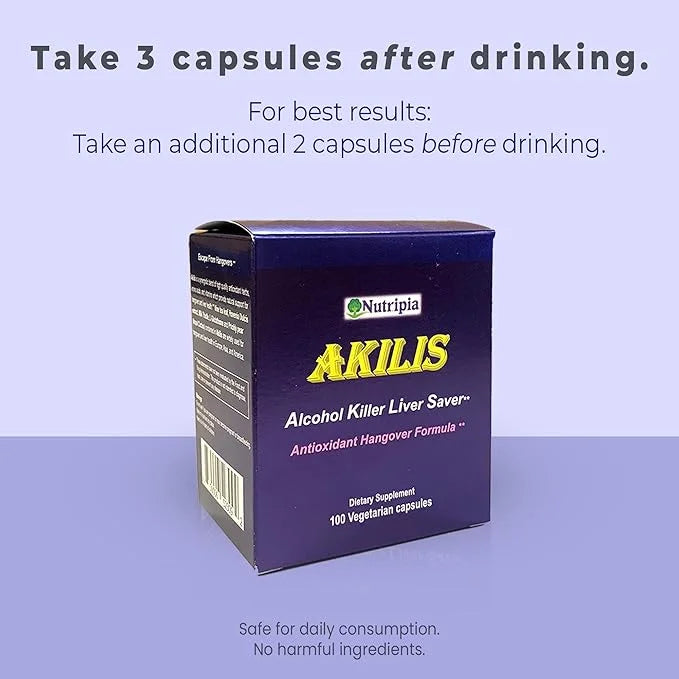 Akilis Antioxidant Liver Support Pills 100 (33 Doses), 16 Ingredients