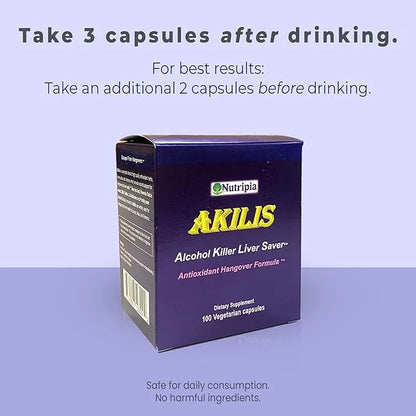 Akilis Antioxidant Liver Support Pills 100 (33 Doses), 16 Ingredients